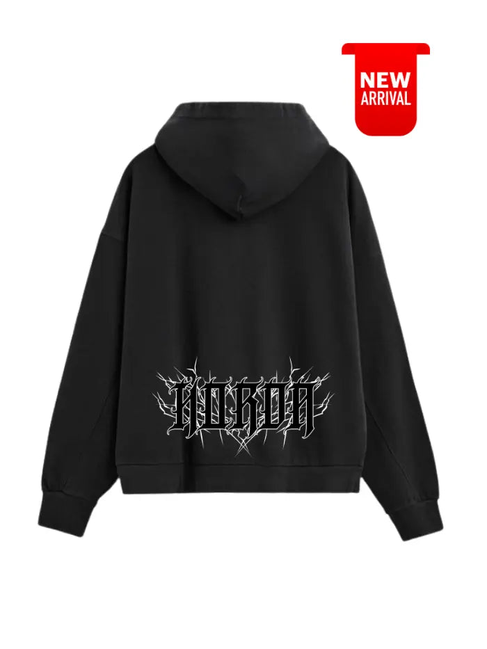 Felpa Zip 100% Cotone Metal Gotic Horda Brand Streetwear