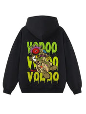 Felpa con cappuccio 100% cotone Nero Voodoo Oversize Fit 460 grammi - Horda Brand Streetwear