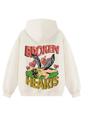 Felpa con Cappuccio 100% cotone Boxy Fit Broken Hearts Death Horda Brand Streetwear