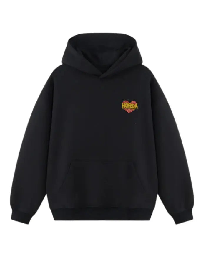 Felpa con Cappuccio 100% cotone Boxy Fit Broken Hearts Death Horda Brand Streetwear