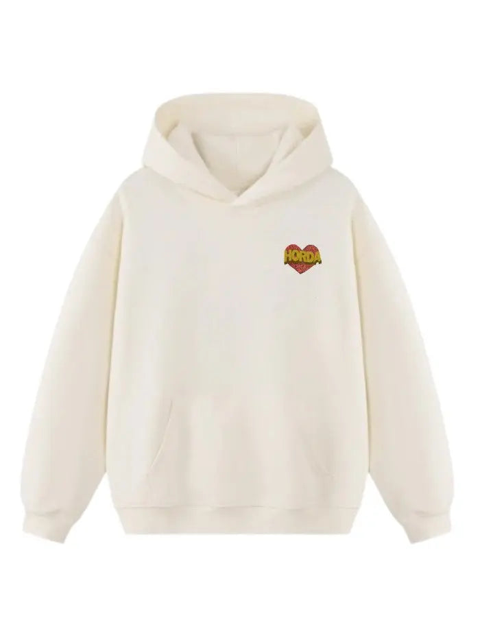 Felpa con Cappuccio 100% cotone Boxy Fit Broken Hearts Death Horda Brand Streetwear
