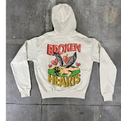 Felpa con Cappuccio 100% cotone Boxy Fit Broken Hearts Death Horda Brand Streetwear