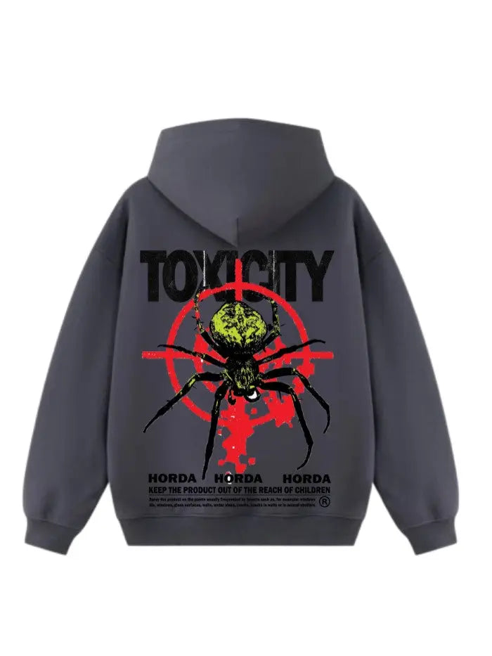 Felpa con Cappuccio Boxy Fit 100% cotone Toxicity Horda Brand Streetwear