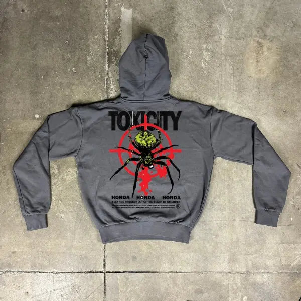 Felpa con Cappuccio Boxy Fit 100% cotone Toxicity Horda Brand Streetwear