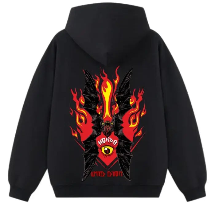 Felpa con Cappuccio nero 100% Cotone Limited Edition Anniversary Horda Brand Streetwear
