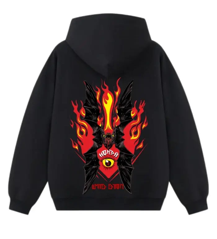 Felpa con Cappuccio nero 100% Cotone Limited Edition Anniversary Horda Brand Streetwear