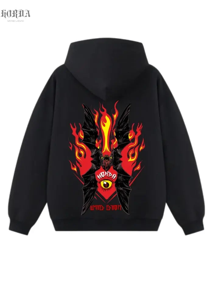 Felpa con Cappuccio nero 100% Cotone Limited Edition Anniversary Horda Brand Streetwear