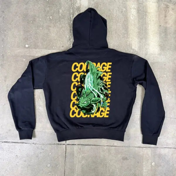Felpa con cappuccio 100% cotone Carpa Koi Oversize Fit Horda Brand Streetwear