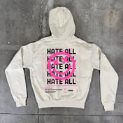 Felpa con cappuccio 100% cotone "Hate all" Boxy Fit Horda Brand Streetwear