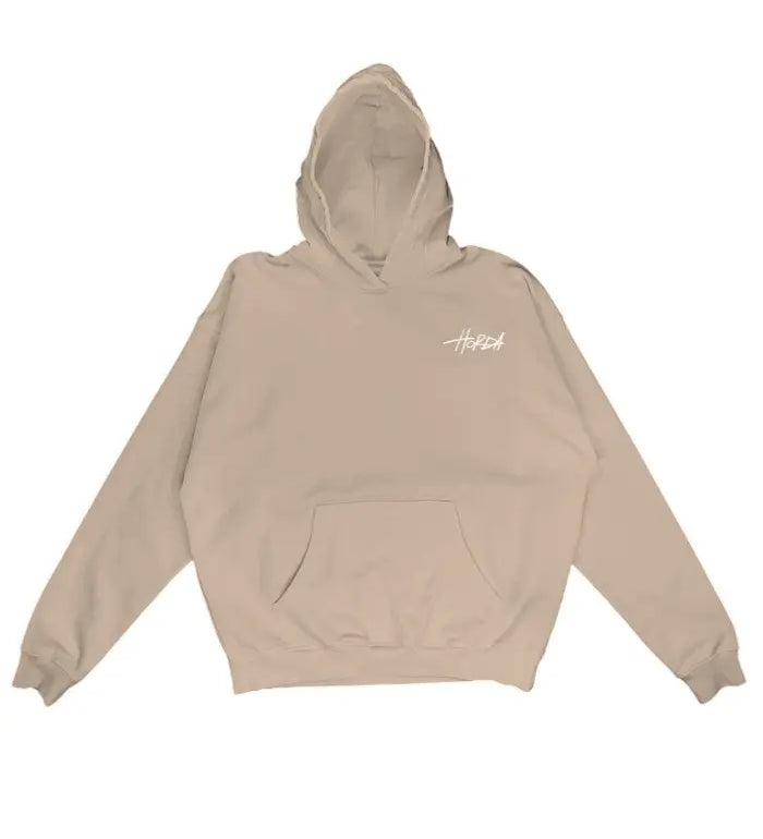 Felpa con cappuccio cotone organico Beige Horda Brand Streetwear