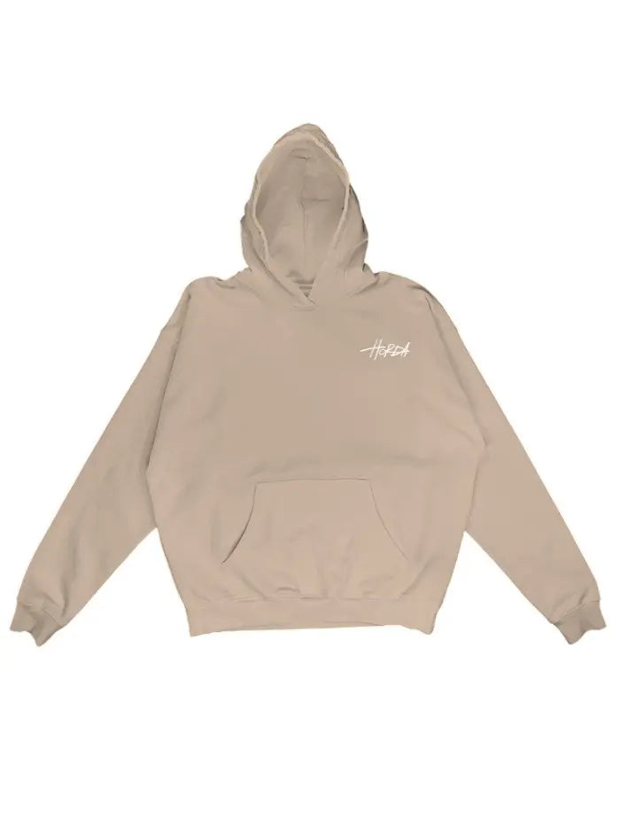 Felpa con cappuccio cotone organico Beige Horda Brand Streetwear