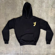 Felpa con cappuccio nera 100% cotone Boxy Fit Wild & Free Horda Brand Streetwear