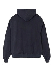 Felpa con cappuccio 100% cotone organico nero lavato - Horda Brand Streetwear