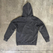 Felpa cotone organico con cappuccio 100% nero lavato Horda Brand Streetwear