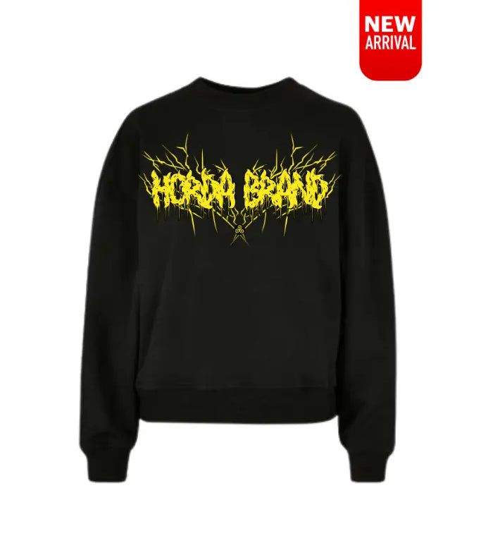 Felpa crewneck girocollo 100% Cotone Lightning Yellow Horda Brand Streetwear