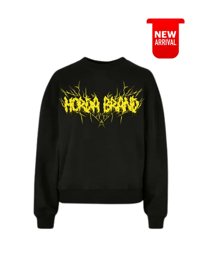 Felpa crewneck girocollo 100% Cotone Lightning Yellow Horda Brand Streetwear