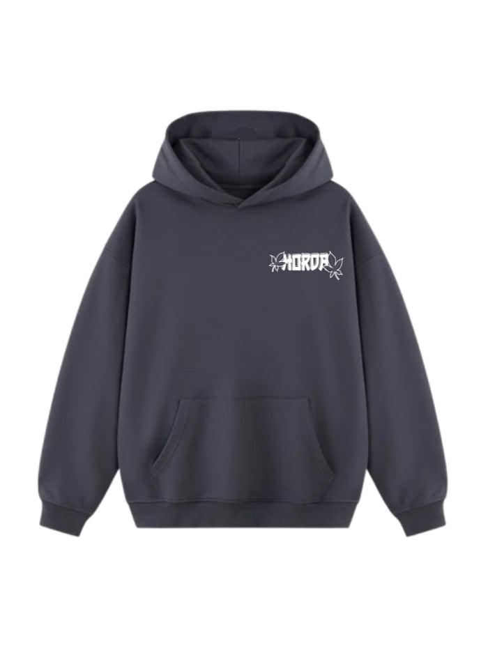 Felpa 100% Cotone Piombo Hannya Boxy Fit - Horda Brand Streetwear