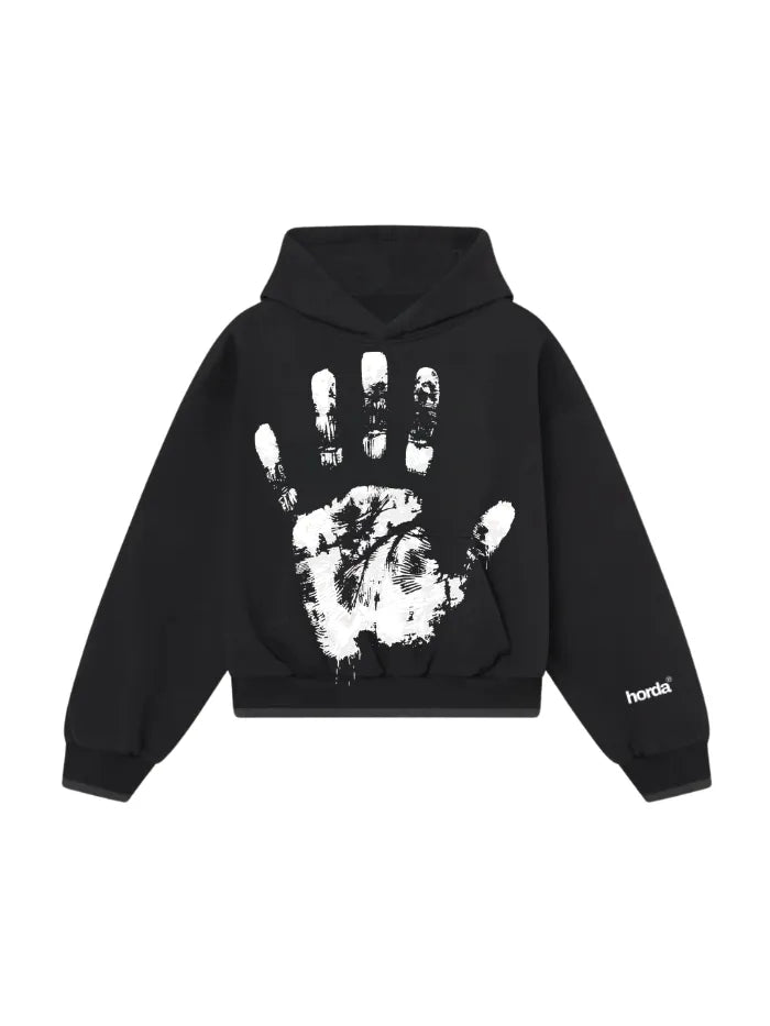 Felpa Boxy Fit Nera 330g "Hand" | Made in Italy – Horda Brand Horda