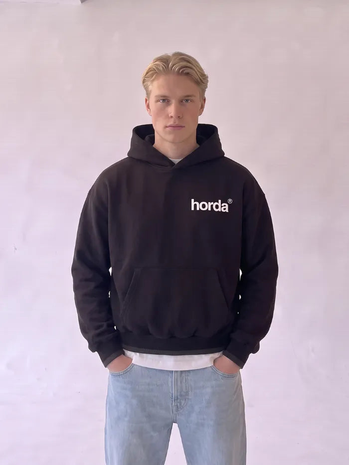 Felpa Boxy Fit Nera 330g Motion Made in Italy | Horda Brand Horda