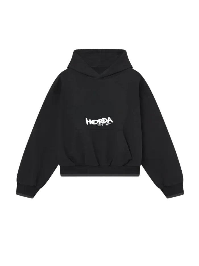 Felpa Hangover Nera 330g Boxy Fit | Made in Italy – Horda Horda Brand Streetwear