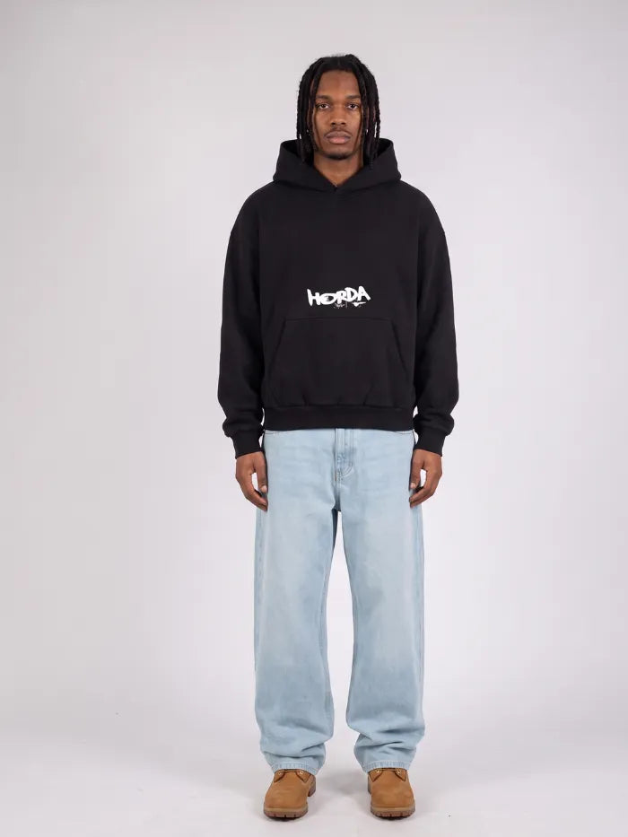 Felpa Hangover Nera 330g Boxy Fit | Made in Italy – Horda Horda Brand Streetwear