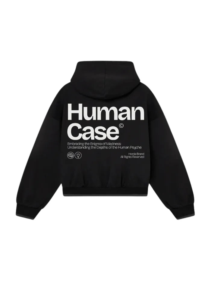 Felpa Nera Boxy Fit 330g Human | Made in Italy - Horda Brand Horda