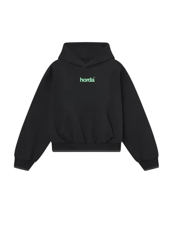 Felpa Nera Terapist Oversize 330g Made in Italy | Horda Horda