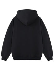 Schwarzer Hoodie, 100 % Baumwolle, Boxy Fit, Go Hard