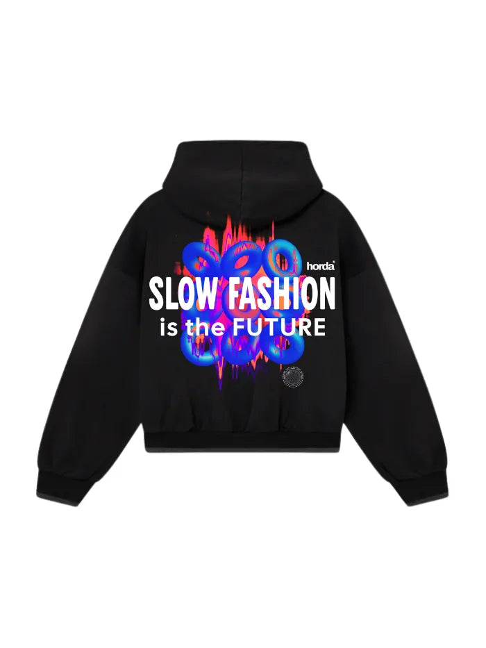 Felpa Slow Fashion Nera 330g Boxy Fit | Horda Made in Italy Horda