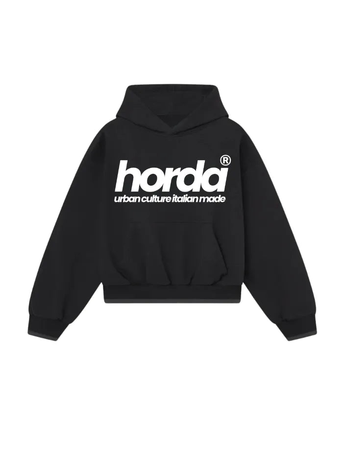 Felpa Urban Nera 330g Boxy Fit | Made in Italy – Horda Brand Horda Brand Streetwear