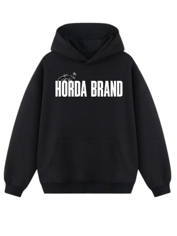 Felpa Nera 100% Cotone Boxy Fit - Horda Brand Streetwear