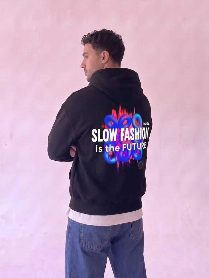Felpa Slow Fashion Nera 330g Boxy Fit | Horda Made in Italy Horda
