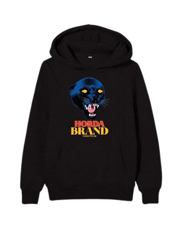 Felpa con cappuccio nera da bambino Pantera - Horda Brand Streetwear