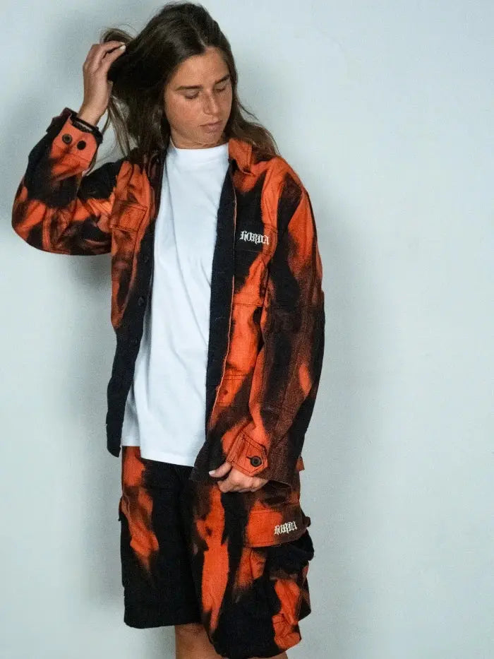 Full Outfit Cargo Shorts Corrosion + Camicia Flame Corrosion Horda Brand Streetwear