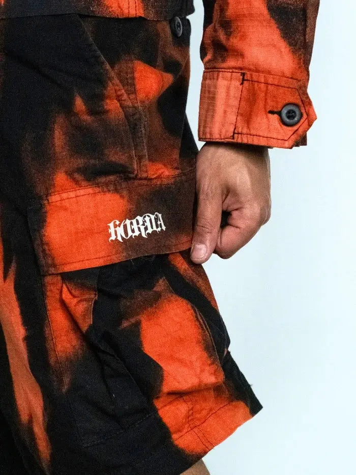 Full Outfit Cargo Shorts Corrosion + Camicia Flame Corrosion Horda Brand Streetwear