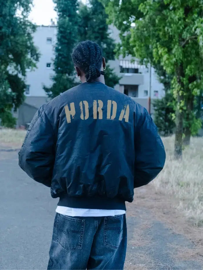 Giubbotto Bomber Nero Militare Horda Horda Brand Streetwear