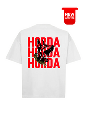 White 100% Cotton Boxy Fit Horda X3 T-shirt