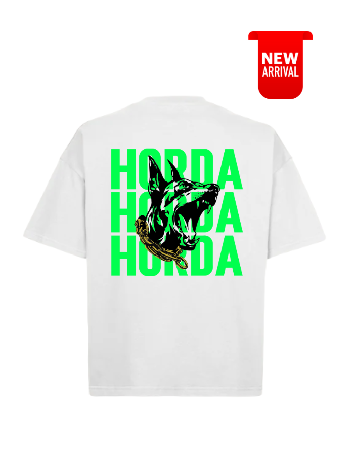 Horda X3 – Weißes T-Shirt mit kastiger Passform, 100 % Baumwolle