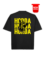 Black 100% Cotton Boxy Fit Horda X3 T-shirt