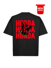 T-shirt Nera 100% Cotone Boxy Fit Horda X3