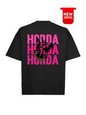 Black 100% Cotton Boxy Fit Horda X3 T-shirt