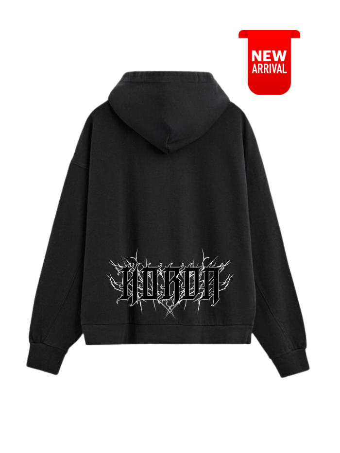 Zip Up Sweatshirt 100% Cotton Metal Gotic