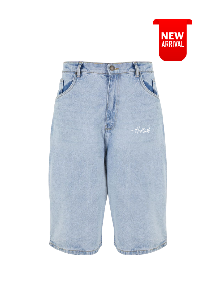 Denim Shorts Over Blue Washed