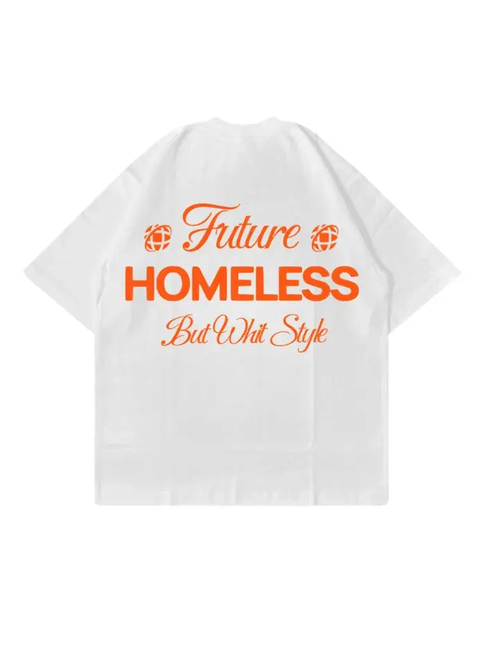 Homeless T-Shirt Bianca 100% Cotone Made in Italy Horda Brand
