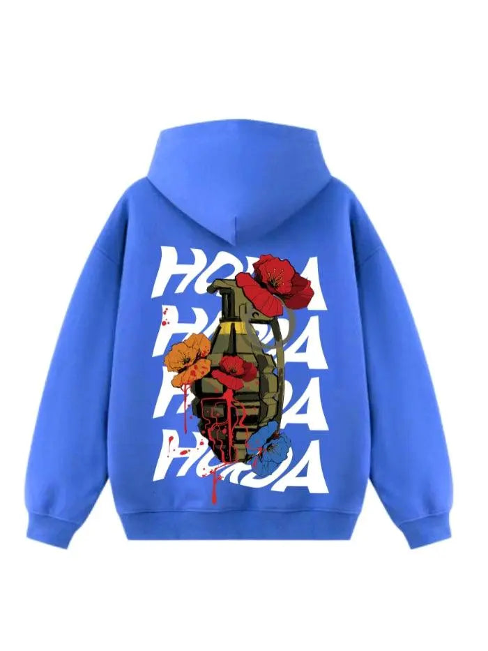 Felpa con cappuccio Bluette 100% cotone 460 grammi - Horda Brand Streetwear