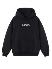 Felpa con cappuccio 100% cotone Nero Bomb Oversize Fit 460 grammi - Horda Brand Streetwear