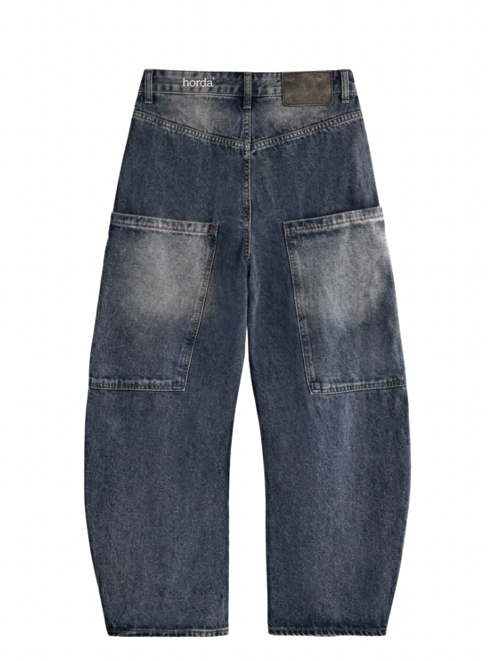 Jeans Balloon In Cotone 100% – Fit Wide Leg Distressed Vintage