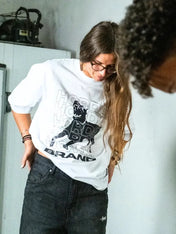Iconic T-shirt 100% Cotone bianca Dobermann Boxy Fit Horda Brand Streetwear