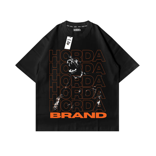 Iconic T-shirt 100% Cotone bianca Dobermann Boxy Fit Horda Brand Streetwear