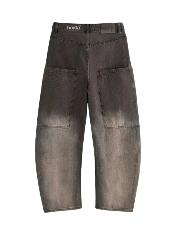 Jeans Balloon Grey In Cotone 100% – Fit Wide Leg Distressed Vintage Horda